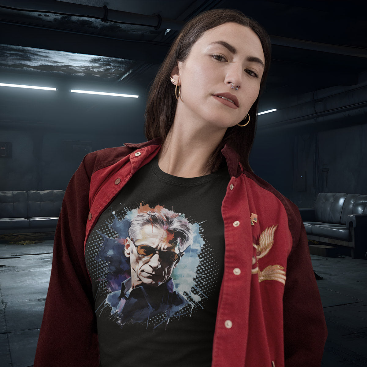 Cronenberg_Short-sleeve_Unisex_T-shirt_Black_Mockup_Basement