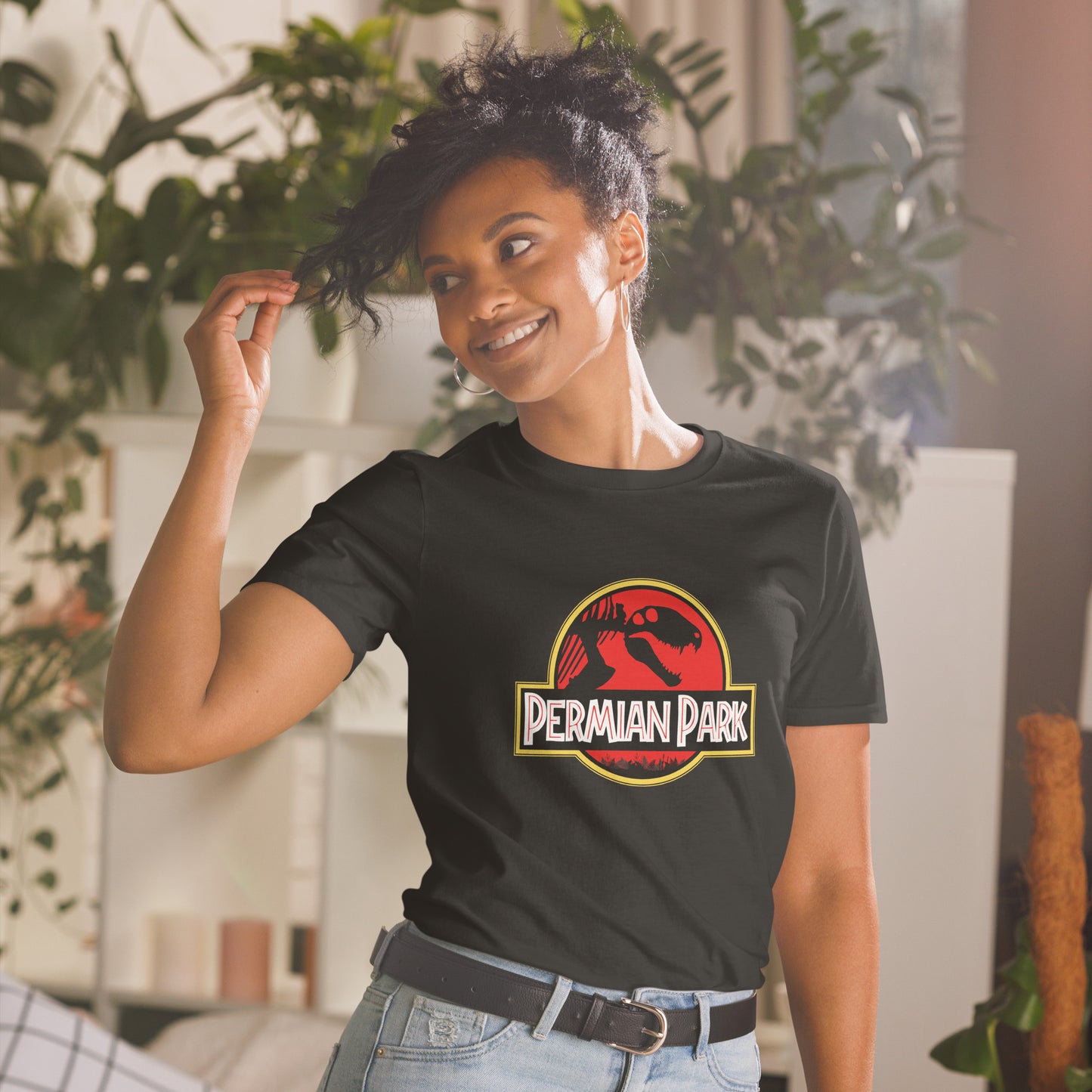 Permian Park Short Sleeve Unisex T-shirt Black Mockup