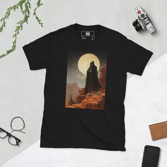 Death-by-Frazetta_Short-sleeve_Unisex_T-shirt_Black_Flat