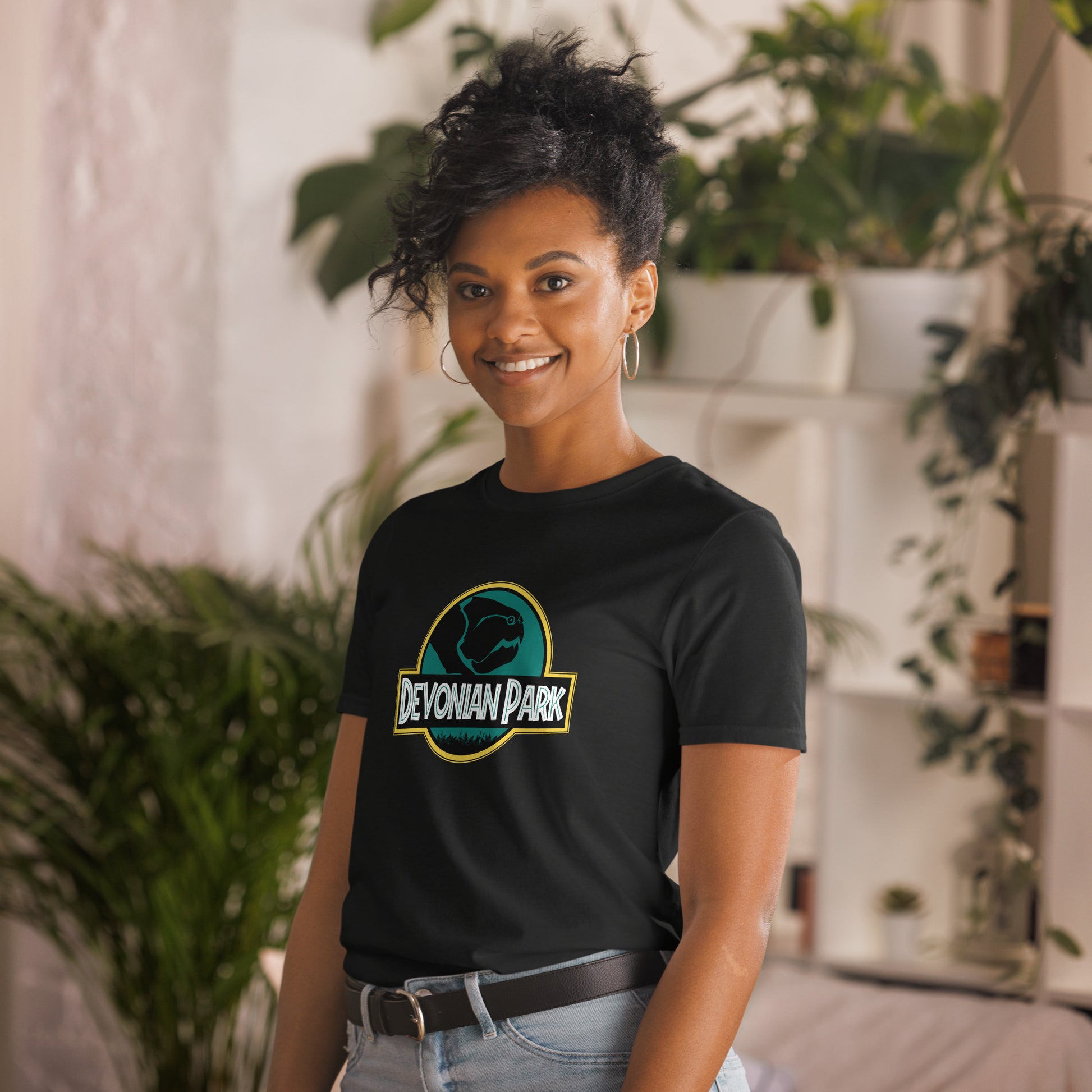 Devonian Park Short-sleeve Unisex T-shirt Black Mockup