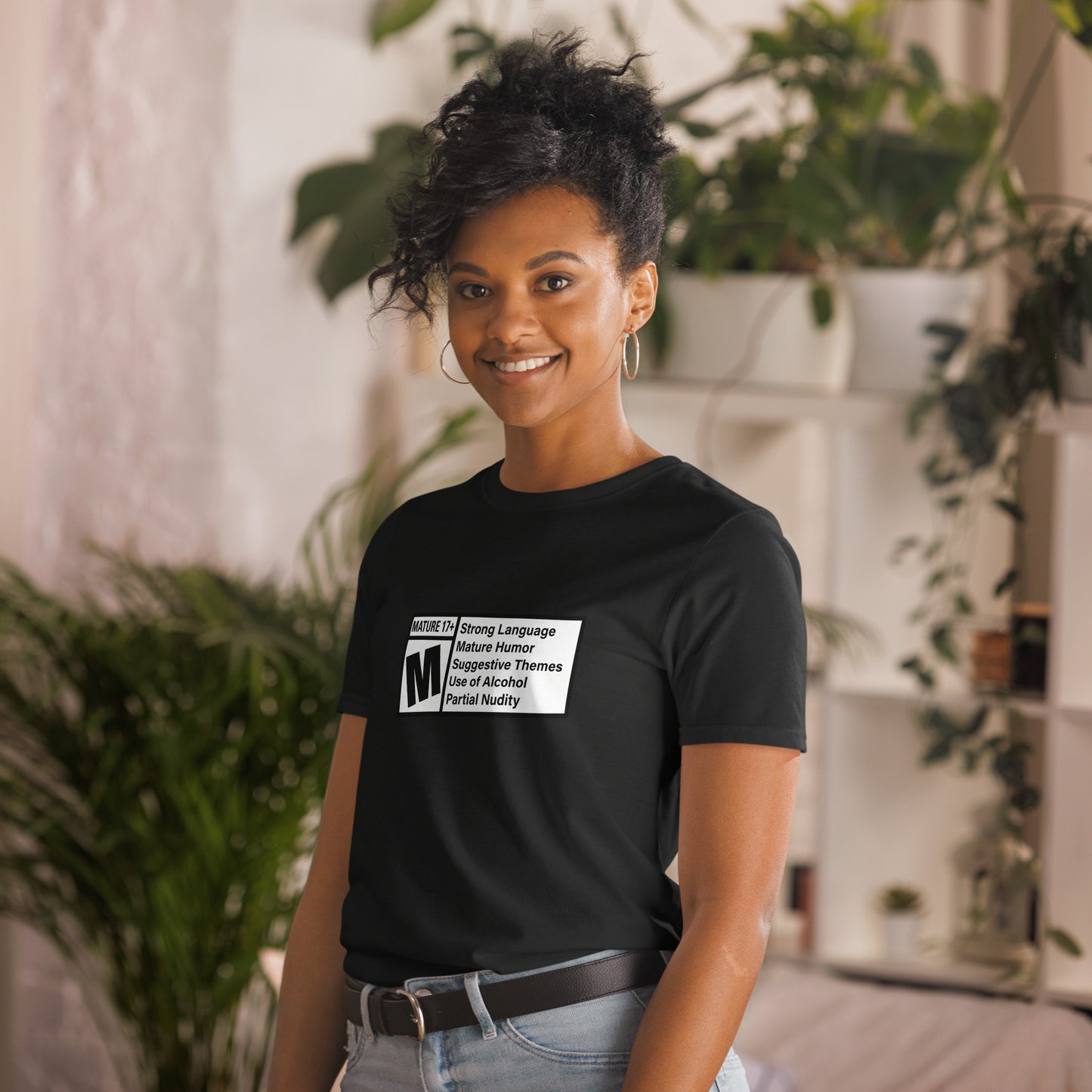 Rated M Short-sleeve Unisex T-shirt Black Mockup