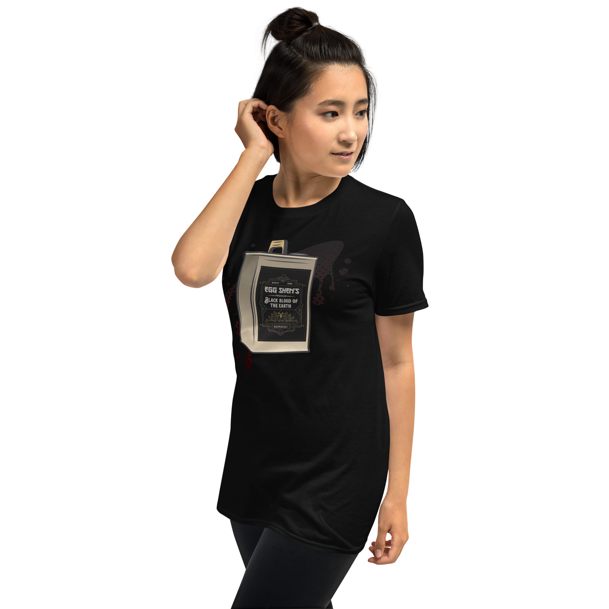 Black Blood of the Earth Short-sleeve Unisex T-shirt Black Mockup