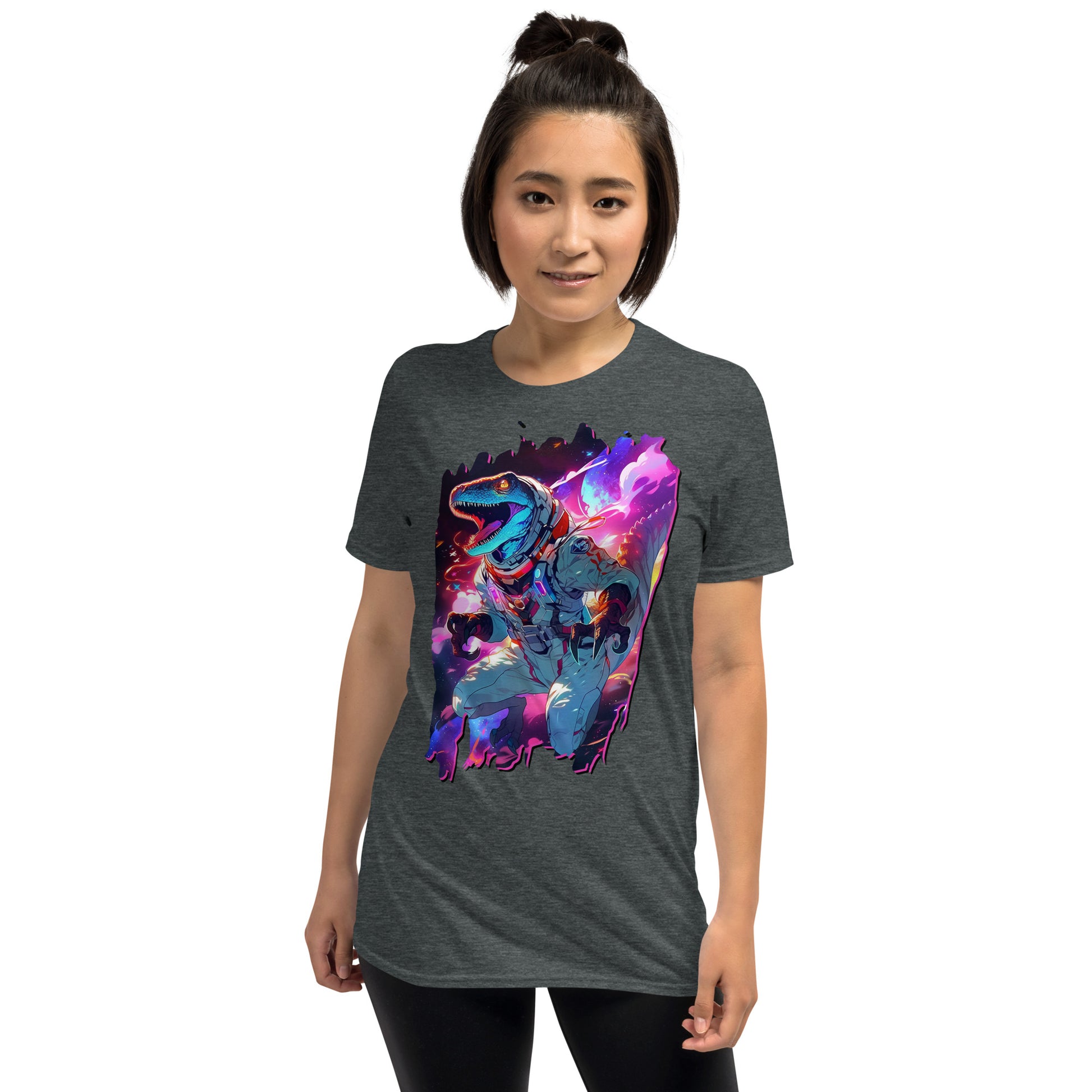 Dinonaut Dark Grey Unisex Short-Sleeve T-Shirt Mockup