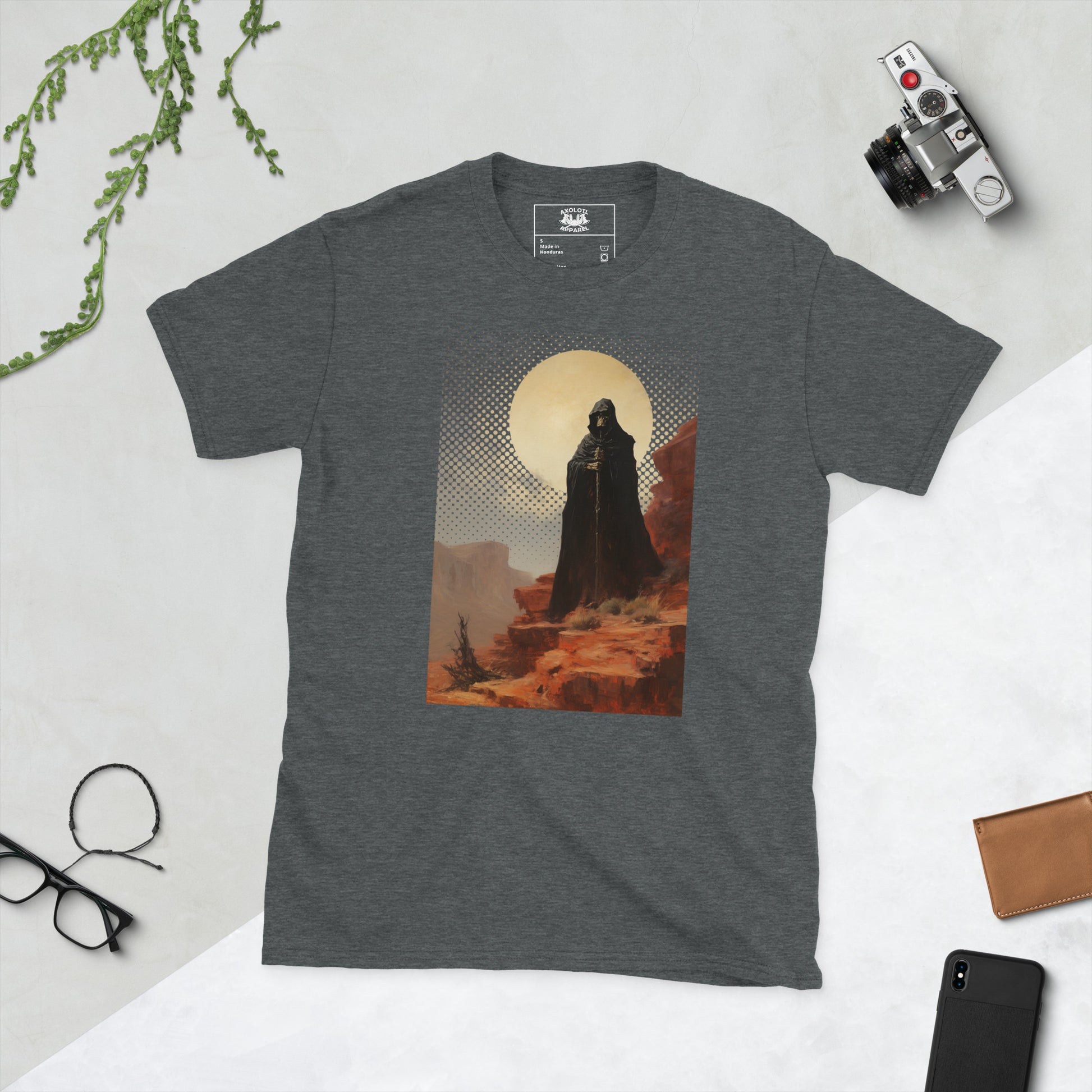 Death-by-Frazetta_Short-sleeve_Unisex_T-shirt_Grey_Flat