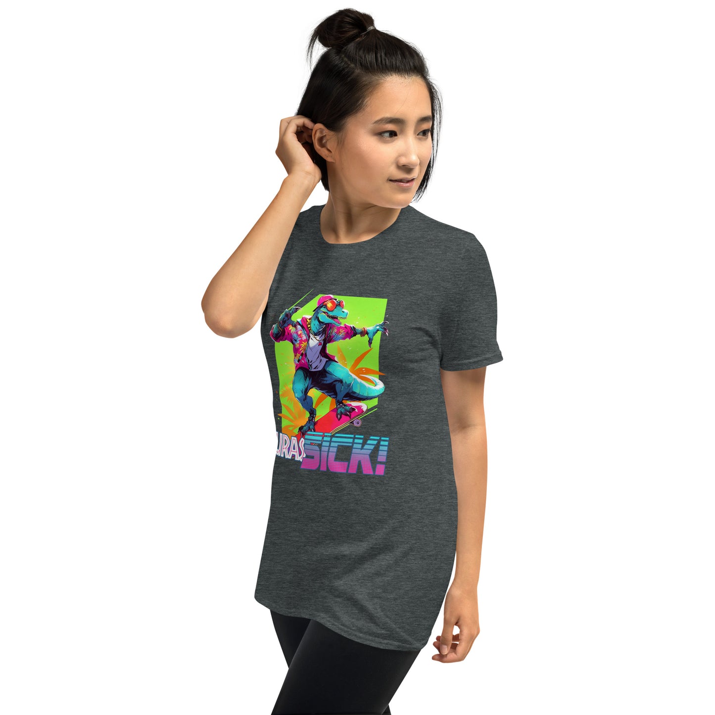 JurasSICK Dark Grey Unisex Short Sleeve T-Shirt Mockup