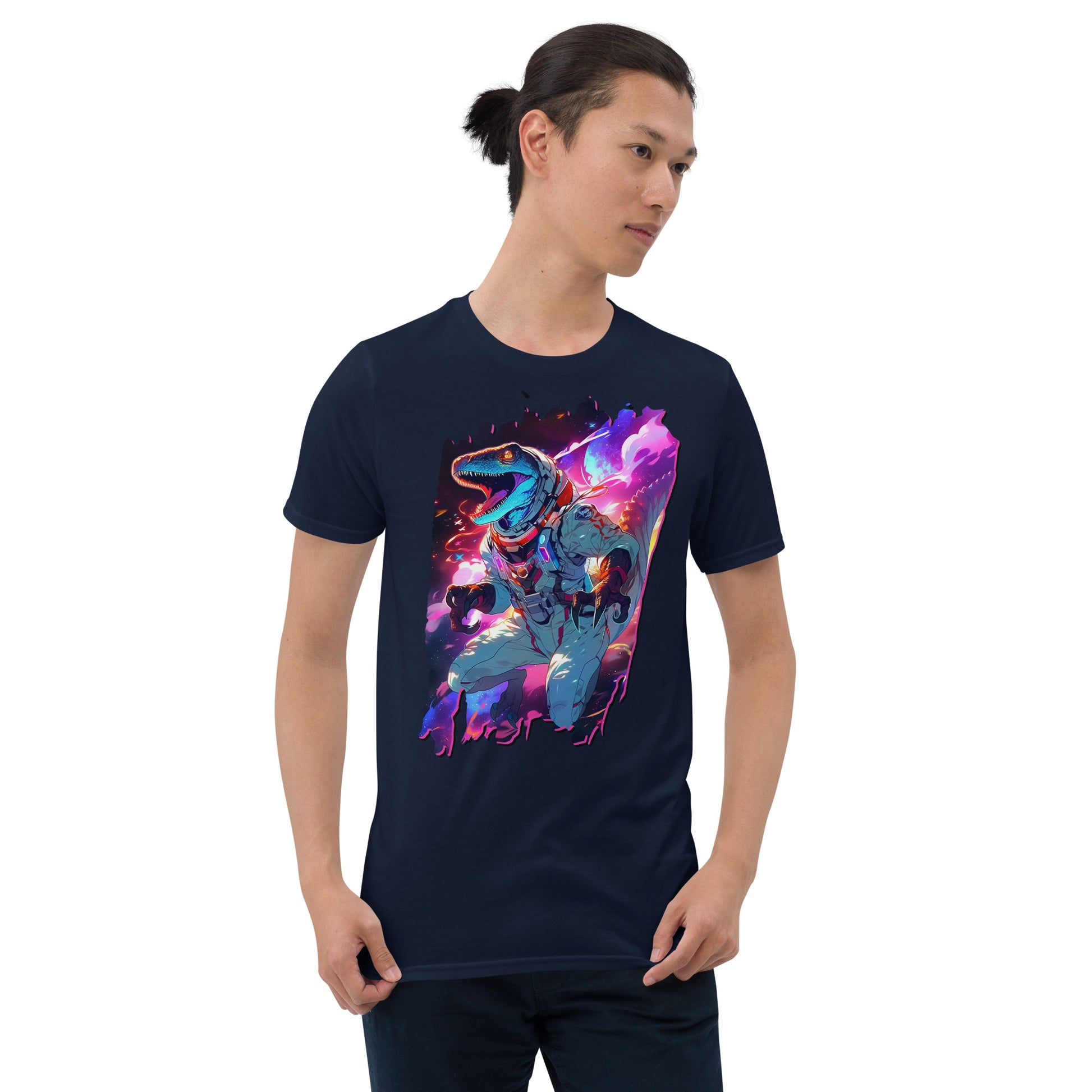 Dinonaut Navy Unisex Short-Sleeve T-Shirt Mockup