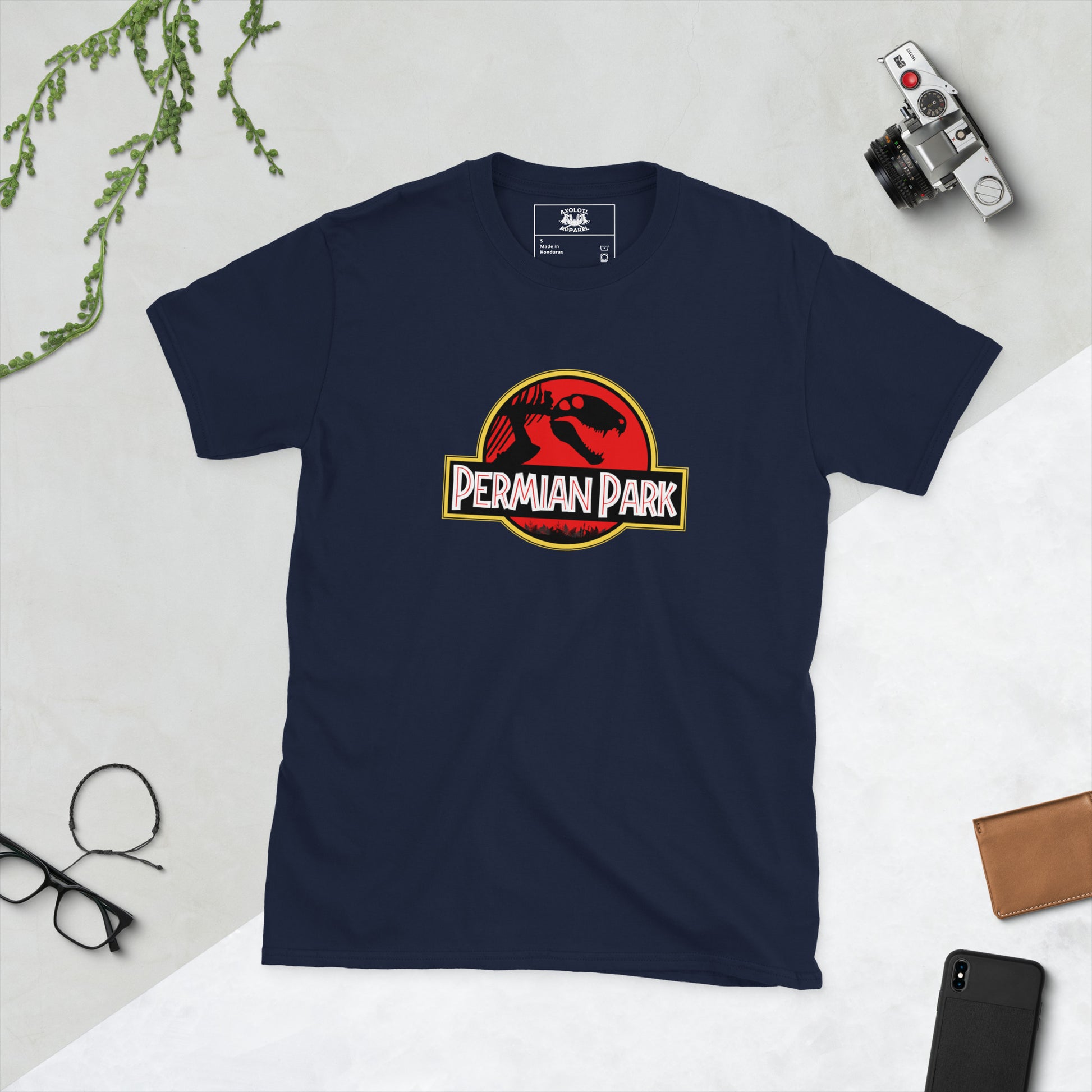 Permian Park Short Sleeve Unisex T-shirt navy Flat