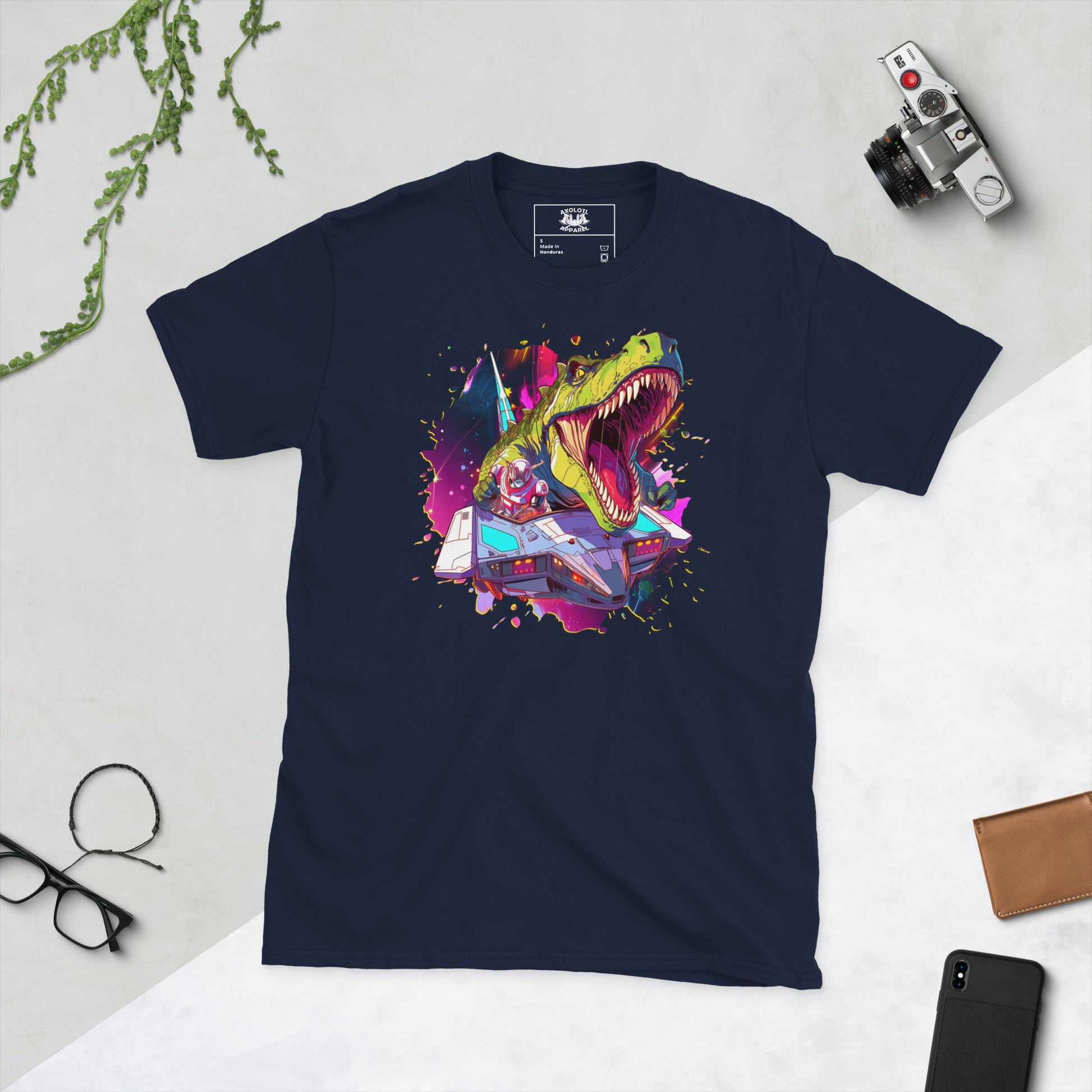 Dino Pilot Navy Short-Sleeve Unisex T-Shirt
