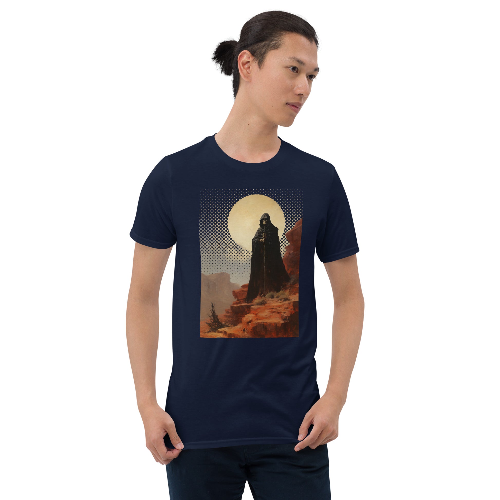 Death-by-Frazetta_Short-sleeve_Unisex_T-shirt_Navy_Mockup