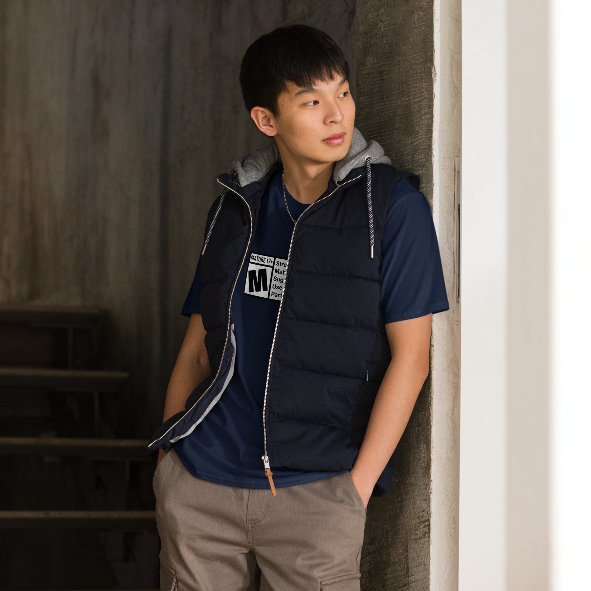 Rated M Short-sleeve Unisex T-shirt Navy Mockup