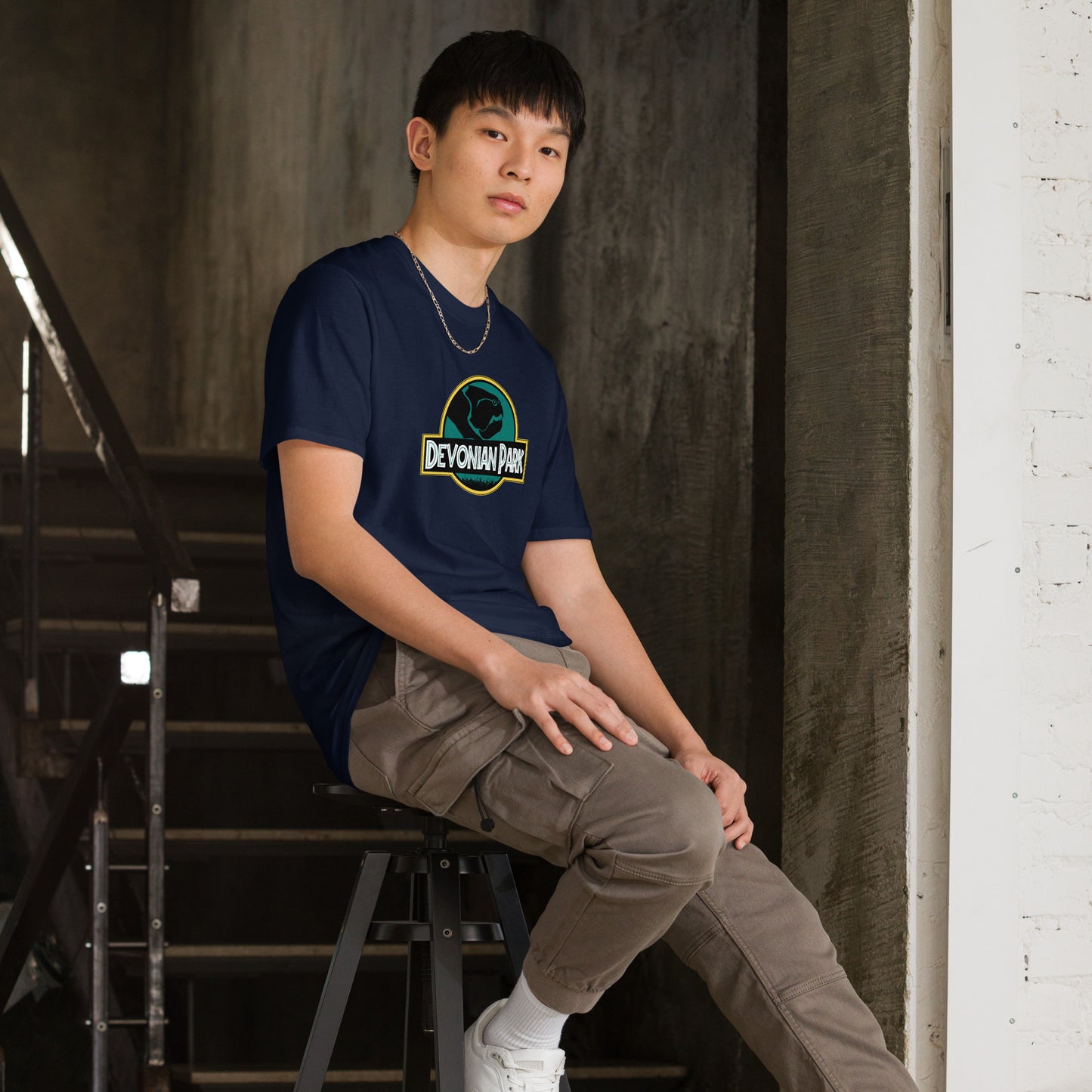 Devonian Park Short-sleeve Unisex T-shirt Navy Mockup