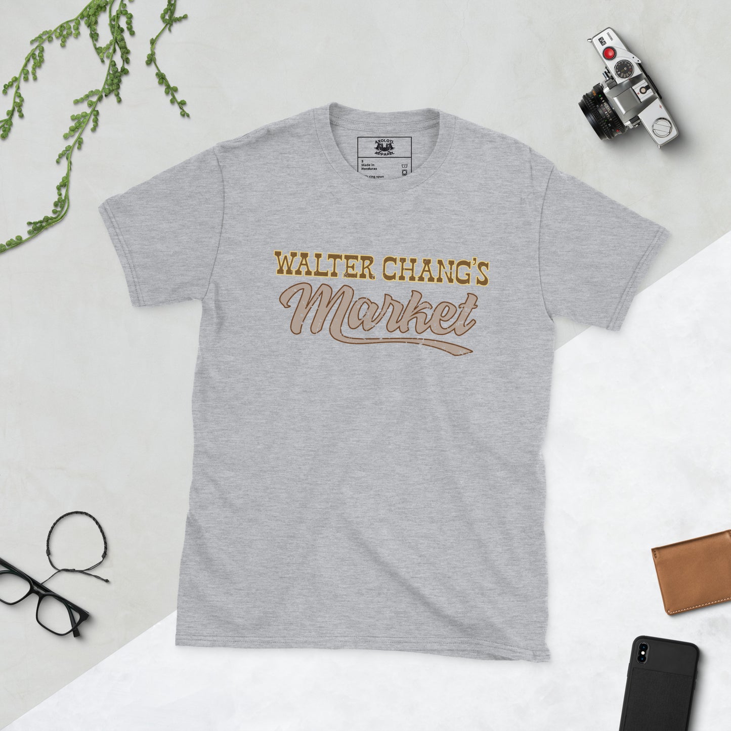 Chang's Market Tremors Short-sleeve Unisex T-shirt Heather Grey Flat