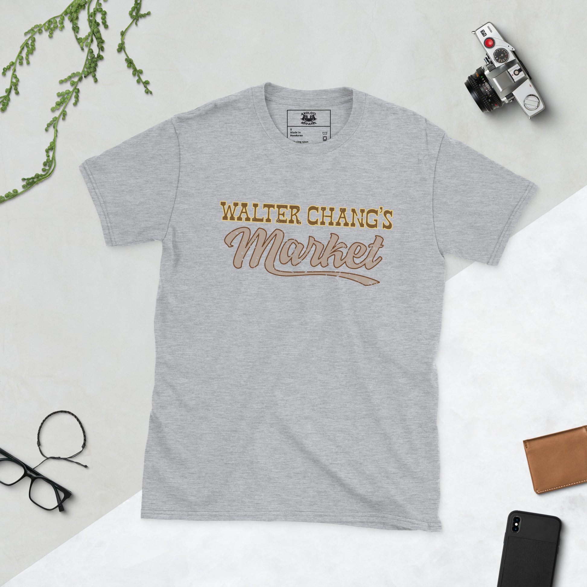 Chang's Market Tremors Short-sleeve Unisex T-shirt Heather Grey Flat