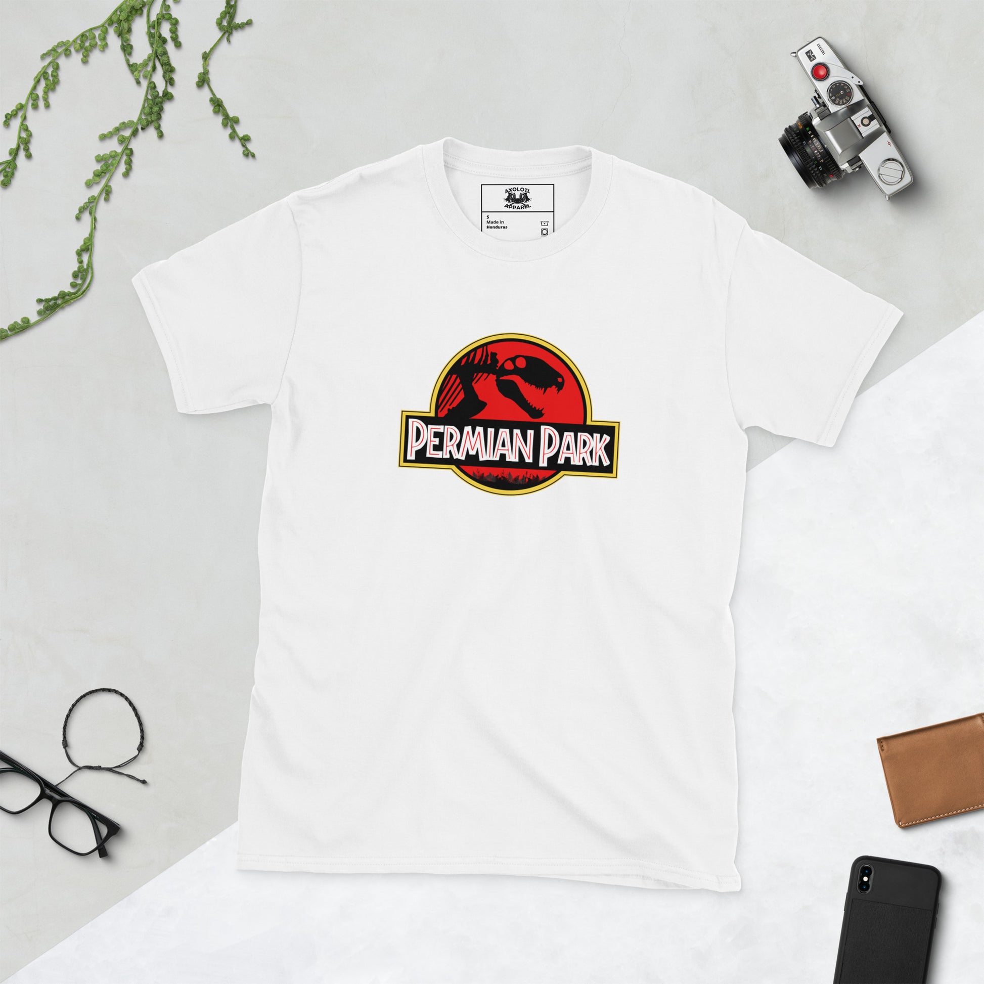 Permian Park Short Sleeve Unisex T-shirt White Flat