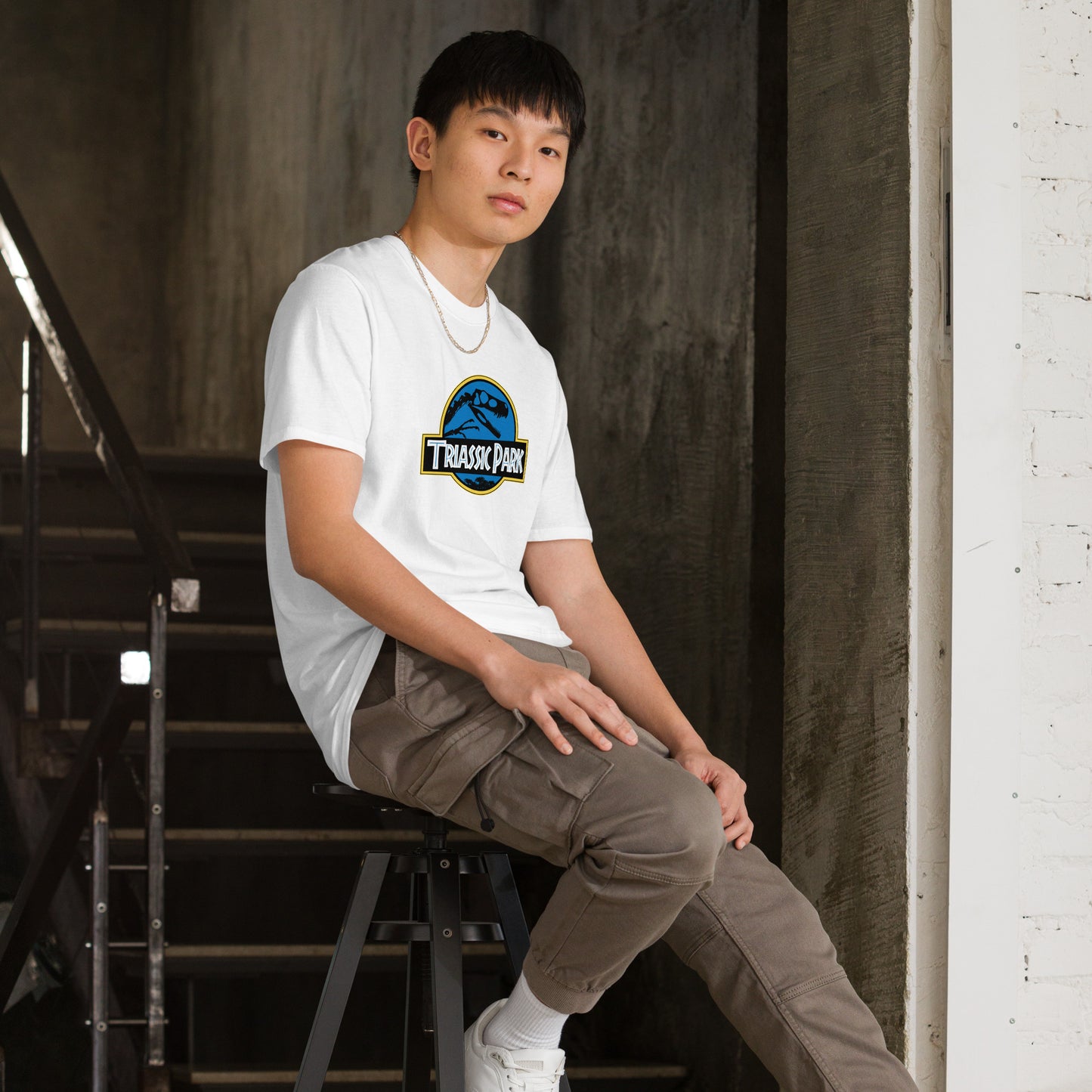 Triassic Park White Unisex Short Sleeve T-Shirt Mockup