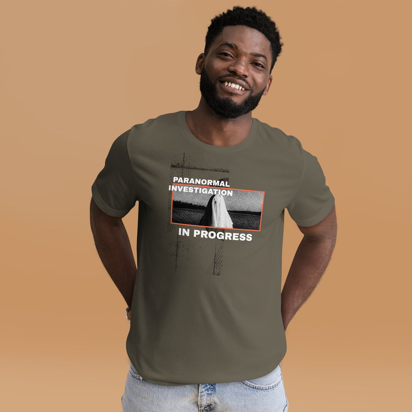 Paranormal Investigation In Progress Short-Sleeve Unisex T-Shirt Army Mockup