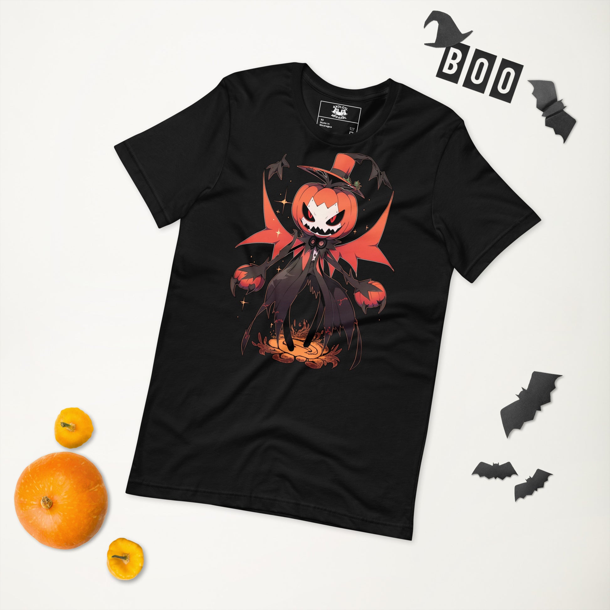 Pompkin_Short_Sleeve_Unisex_T-shirt_Black_Flat