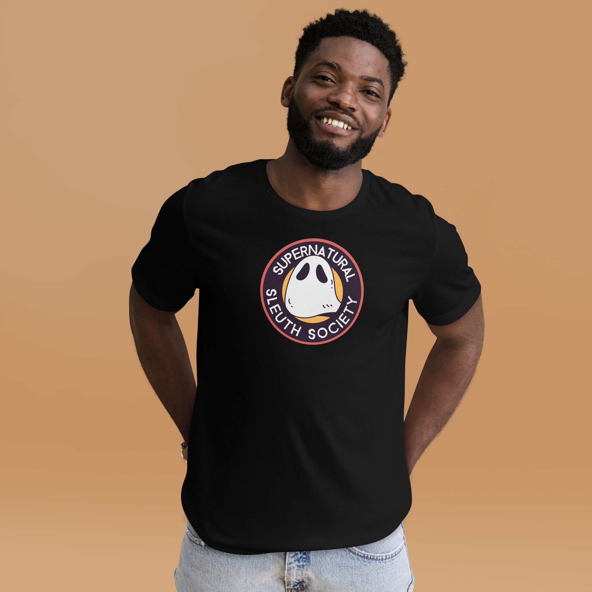 Supernatural Sleuth Society Short-sleeve Unisex T-shirt Black Mockup