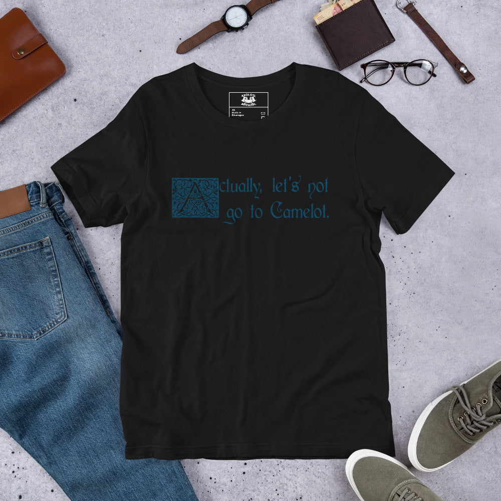Let's Not Go To Camelot Short-sleeve Unisex T-Shirt Black Flat