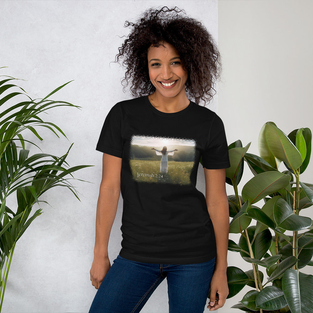 Jeremiah 2:24 Black Short-Sleeve Unisex T-Shirt Mockup
