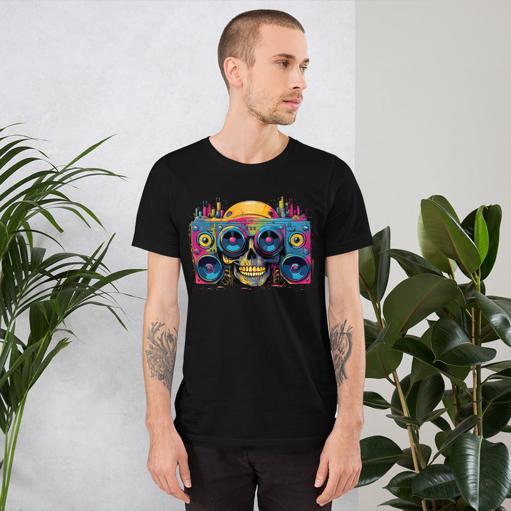Skullbox_Short-sleeve_Unisex_T-shirt_Black_Mockup