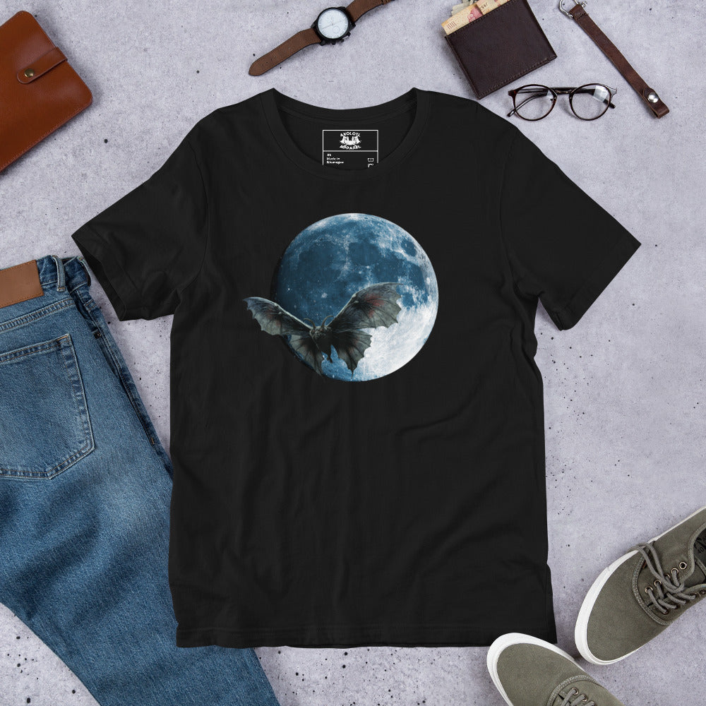 Flight-of-the-Mothman_Short-Sleeve_Unisex_T-shirt_Black_Flat