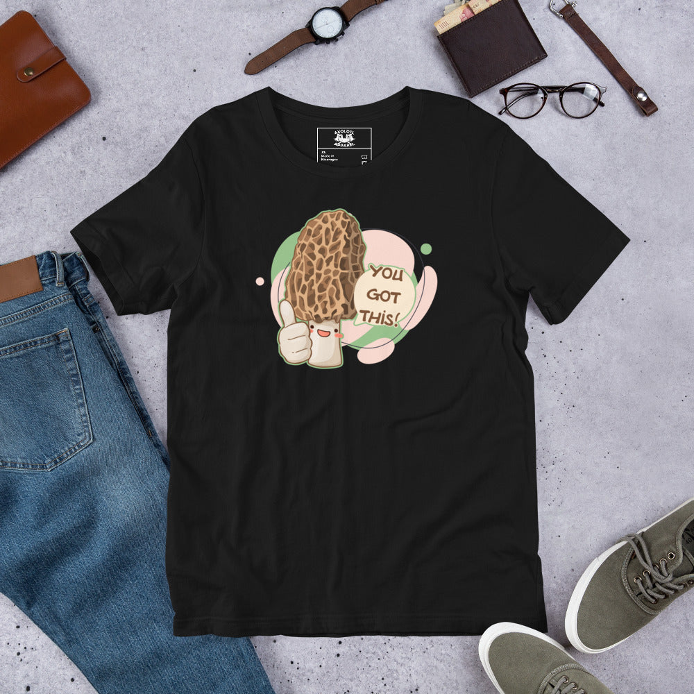 Morel_Support_Short_Sleeve_Unisex_T-shirt_Black_Flat