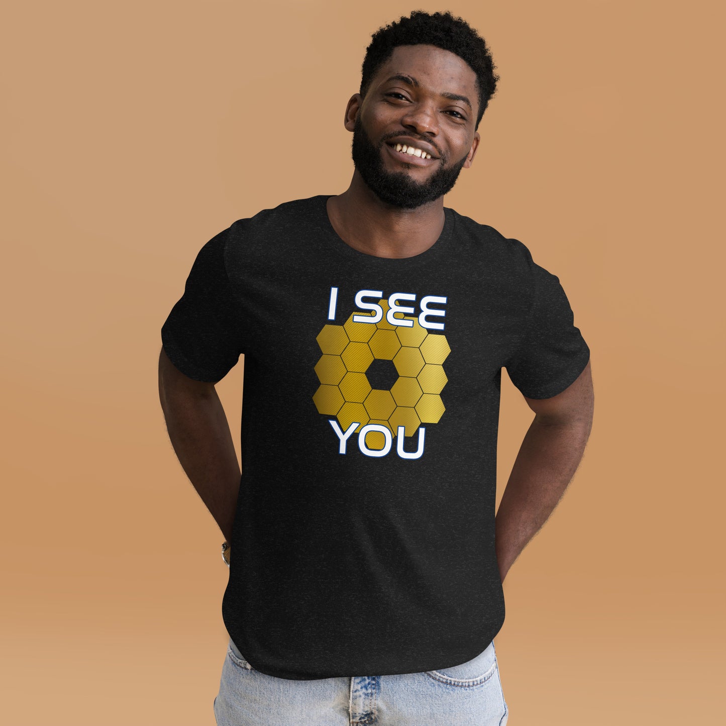 I See You Short-sleeve Unisex T-shirt Heather Black Mockup
