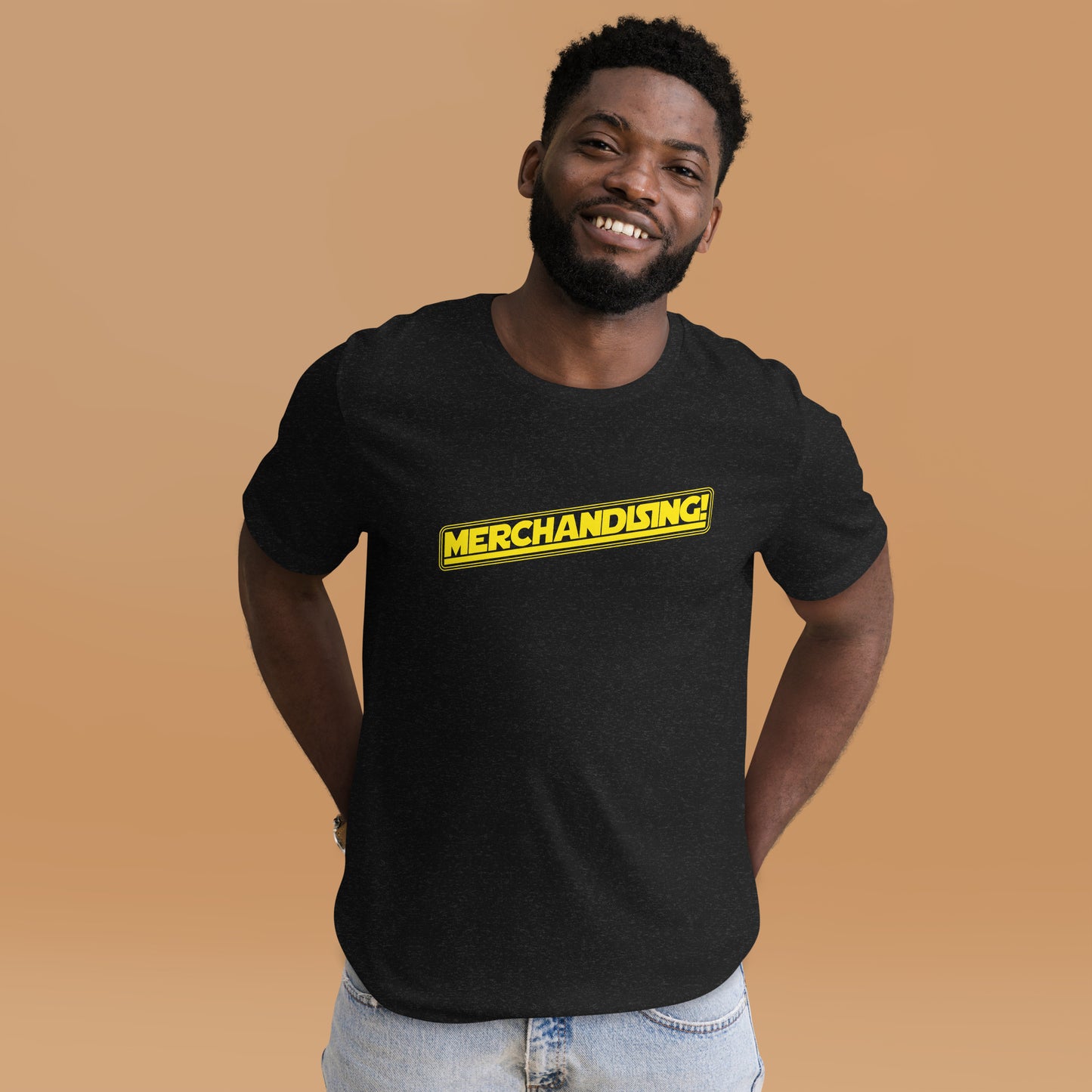 Merchandising Short-sleeve Unisex T-shirt Heather Black Mockup