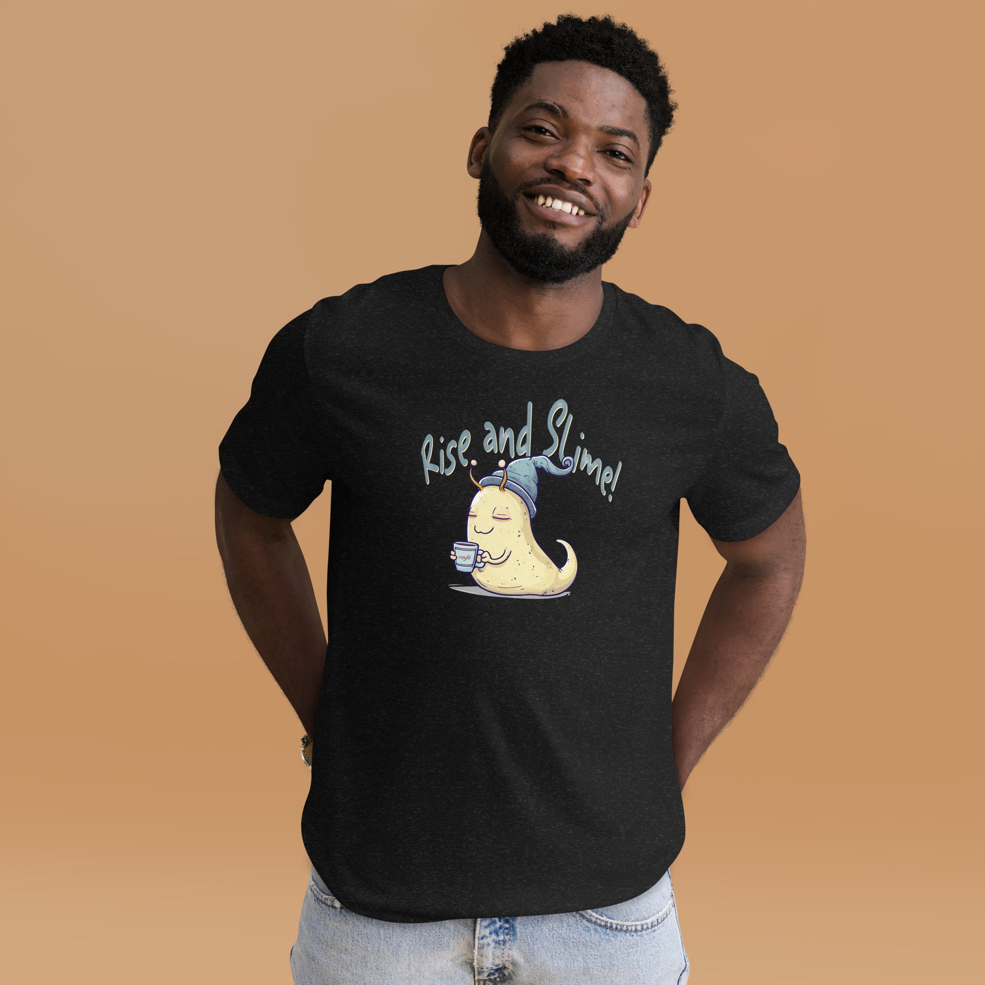 Rise and Slime Short-sleeve Unisex T-shirt Heather Black Mockup
