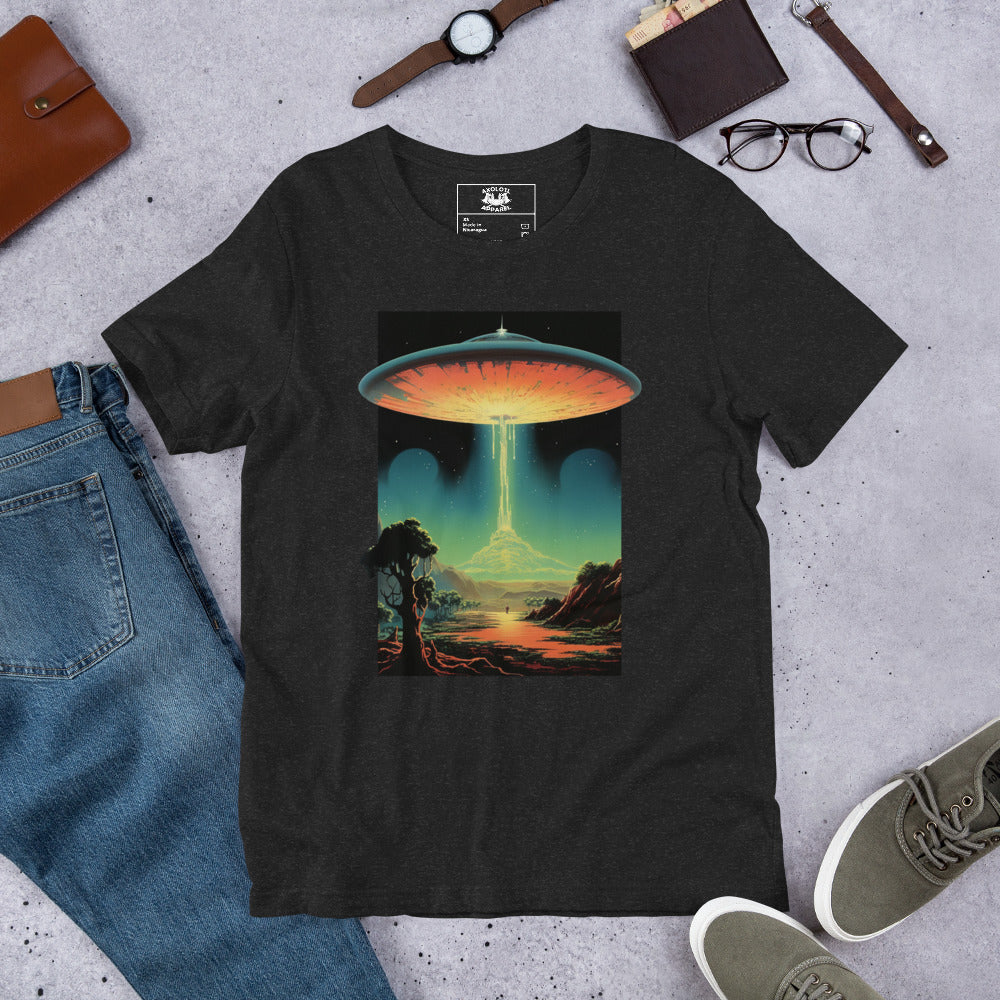 Bakshi_UFO_Short-sleeve_Unisex_T-shirt_Black-heather_Mockup