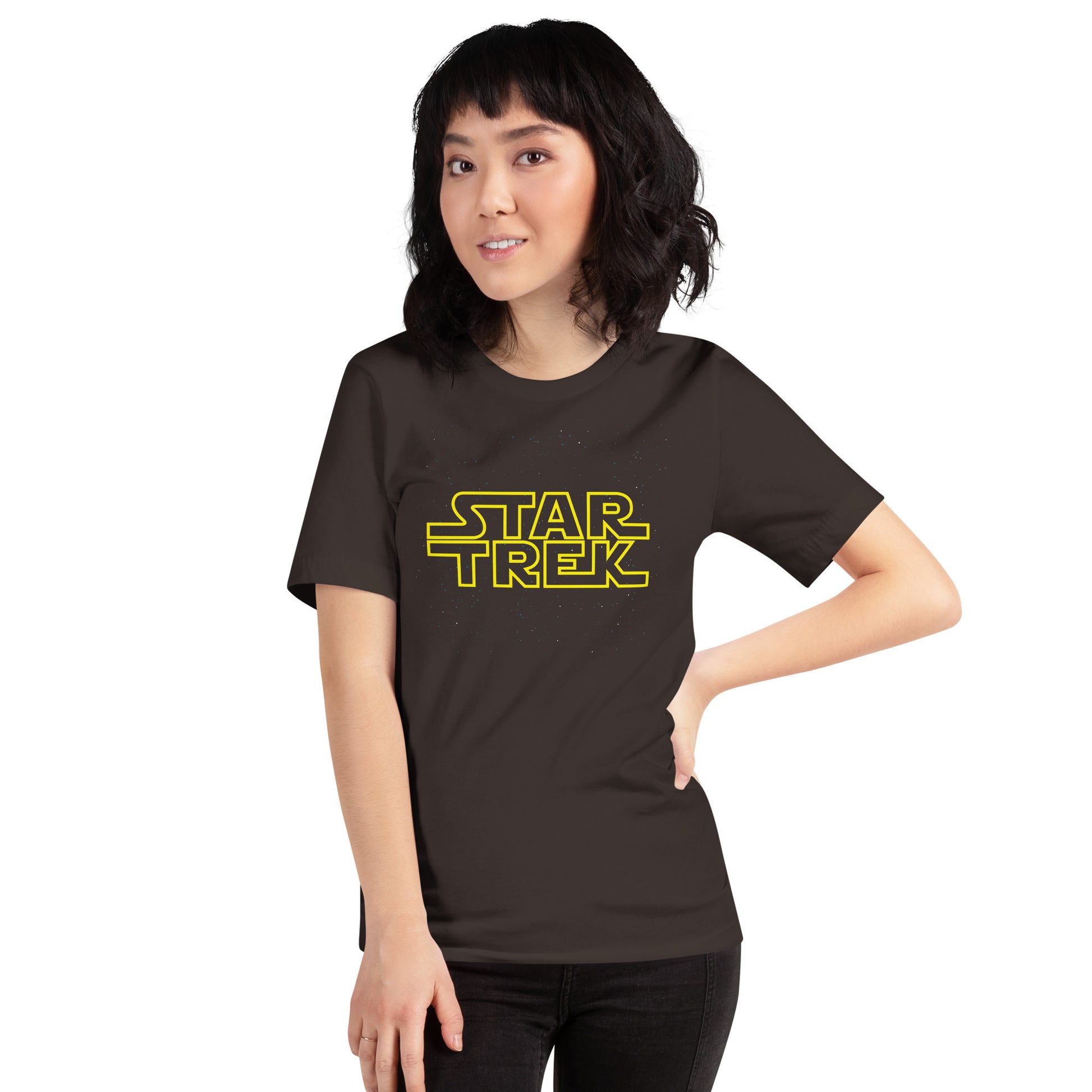 Trek Wars Short-sleeve Unisex T-shirt Brown Mockup