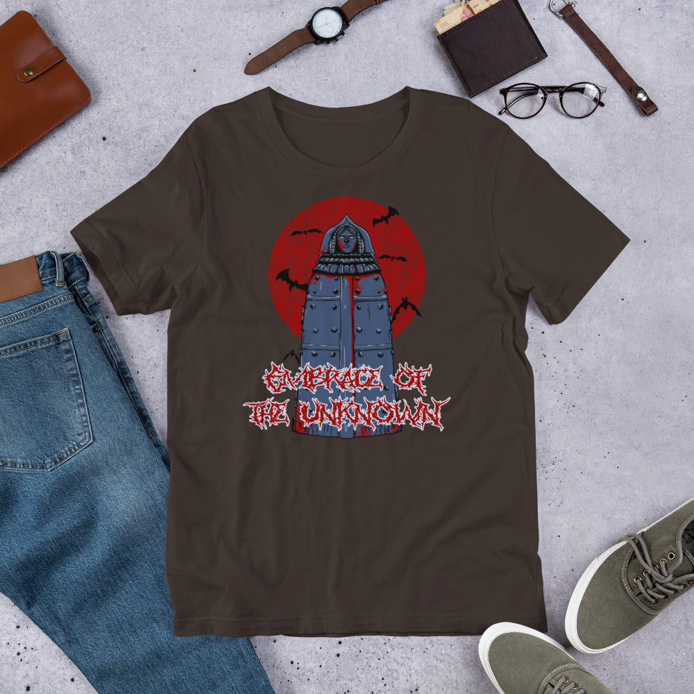 Embrace of the Unknown Short-sleeve Unisex T-shirt Brown Flat