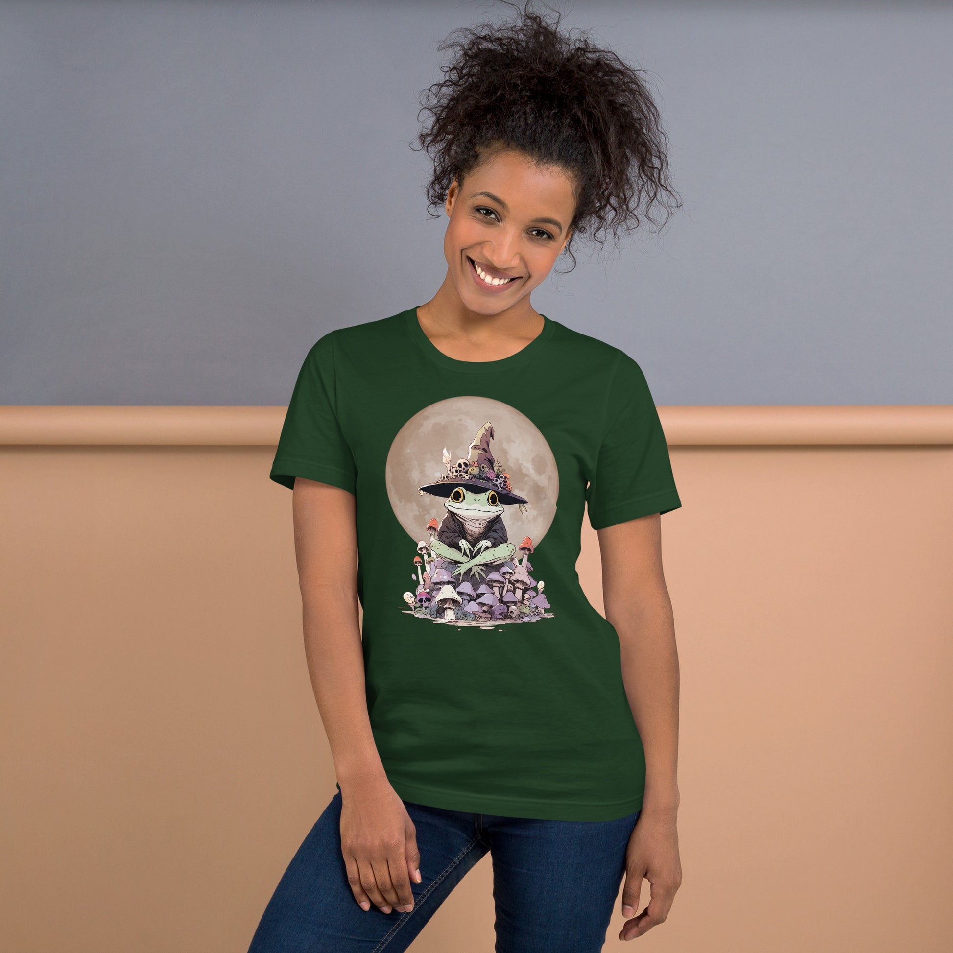 Hocus_Croakus_Short_Sleeve_Unisex_T-shirt_Forest-green_Mockup