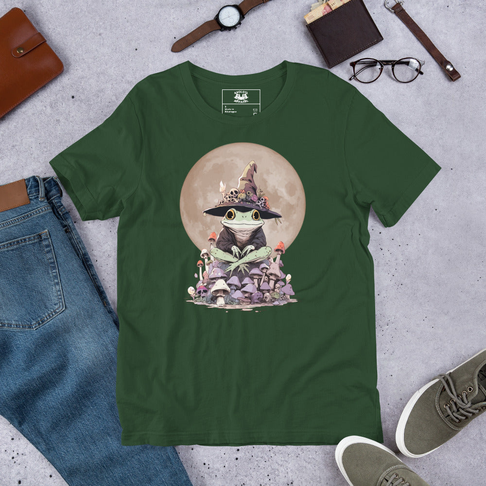 Hocus_Croakus_Short_Sleeve_Unisex_T-shirt_Forest-green_Flat