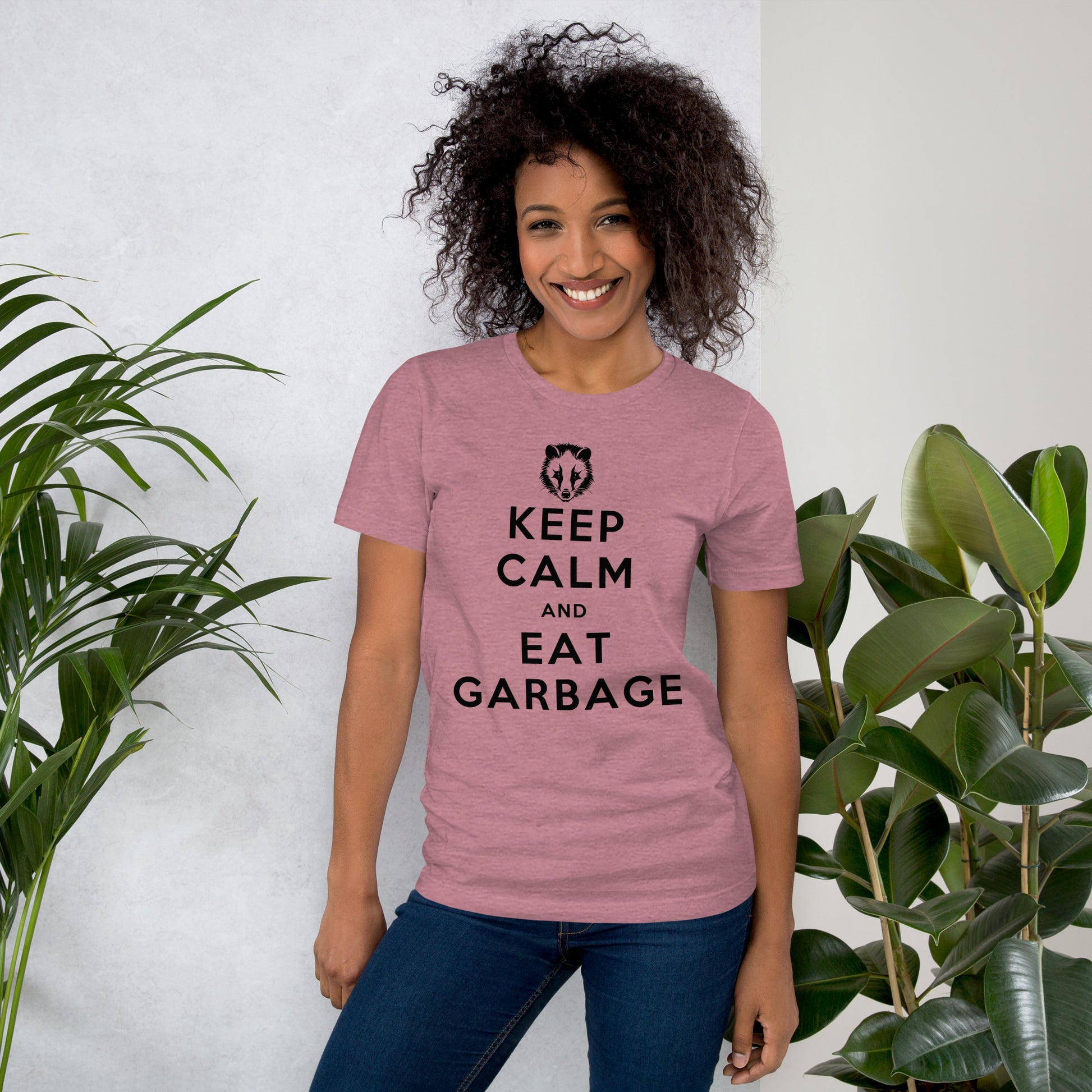 Eat Garbage, Opossum Short-Sleeve Unisex T-shirt Orchid Mockup
