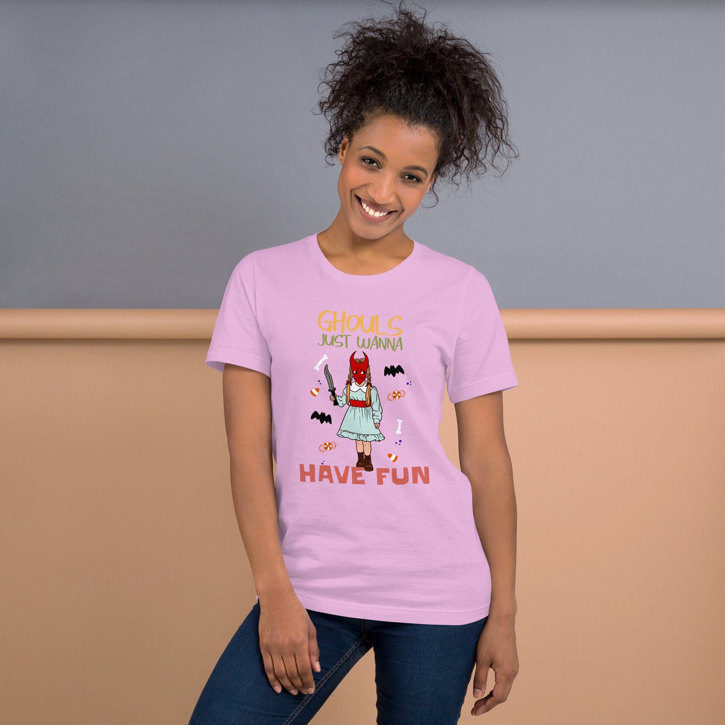 Ghouls Just Wanna Have Fun Short-sleeve Unisex T-shirt Lilac Mocku[