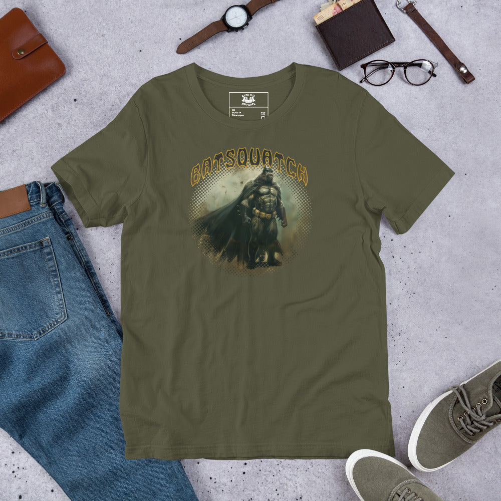 Batsquatch Short Sleeve Unisex T-shirt Military Green Flat