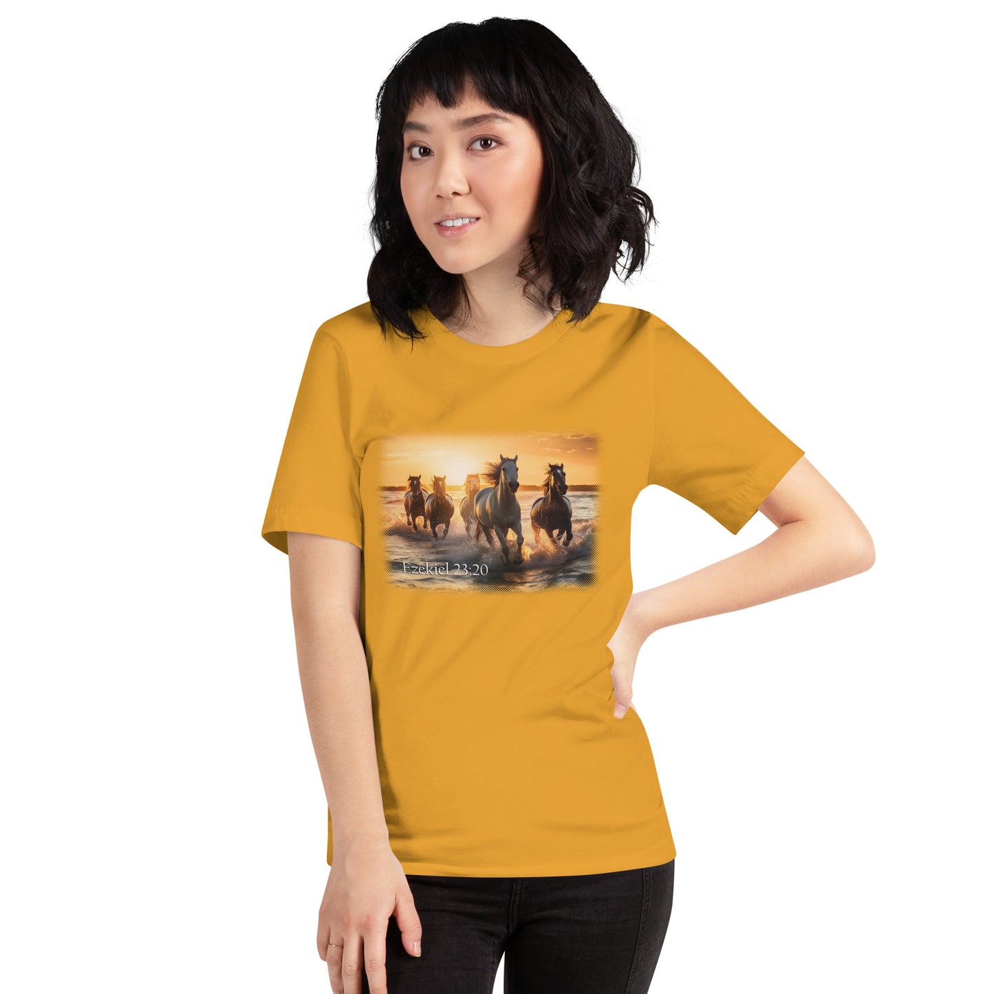 Ezekiel 23:20 Mustard Short-Sleeve Unisex T-Shirt Mockup