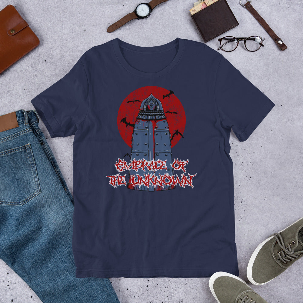 Embrace of the Unknown Short-sleeve Unisex T-shirt Navy Flat