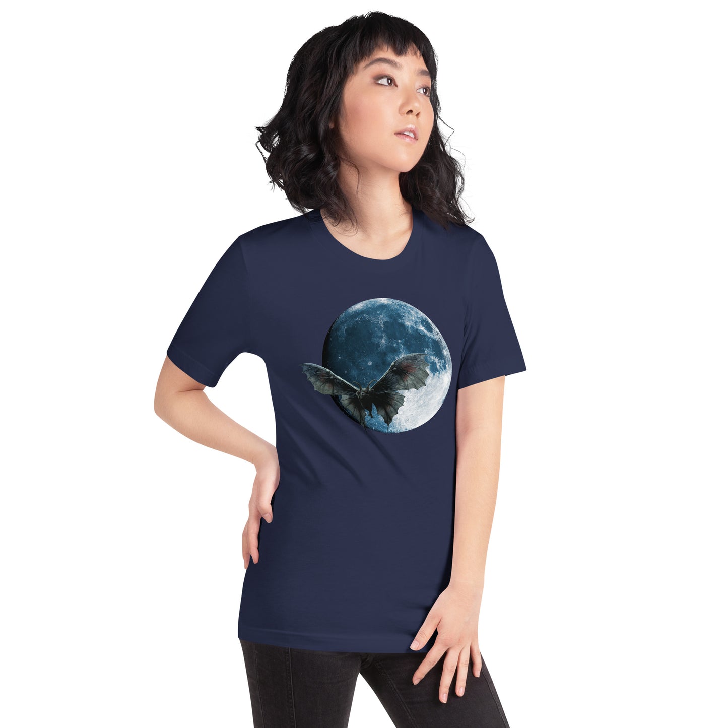 Flight-of-the-Mothman_Short-Sleeve_Unisex_T-shirt_Navy_Mockup