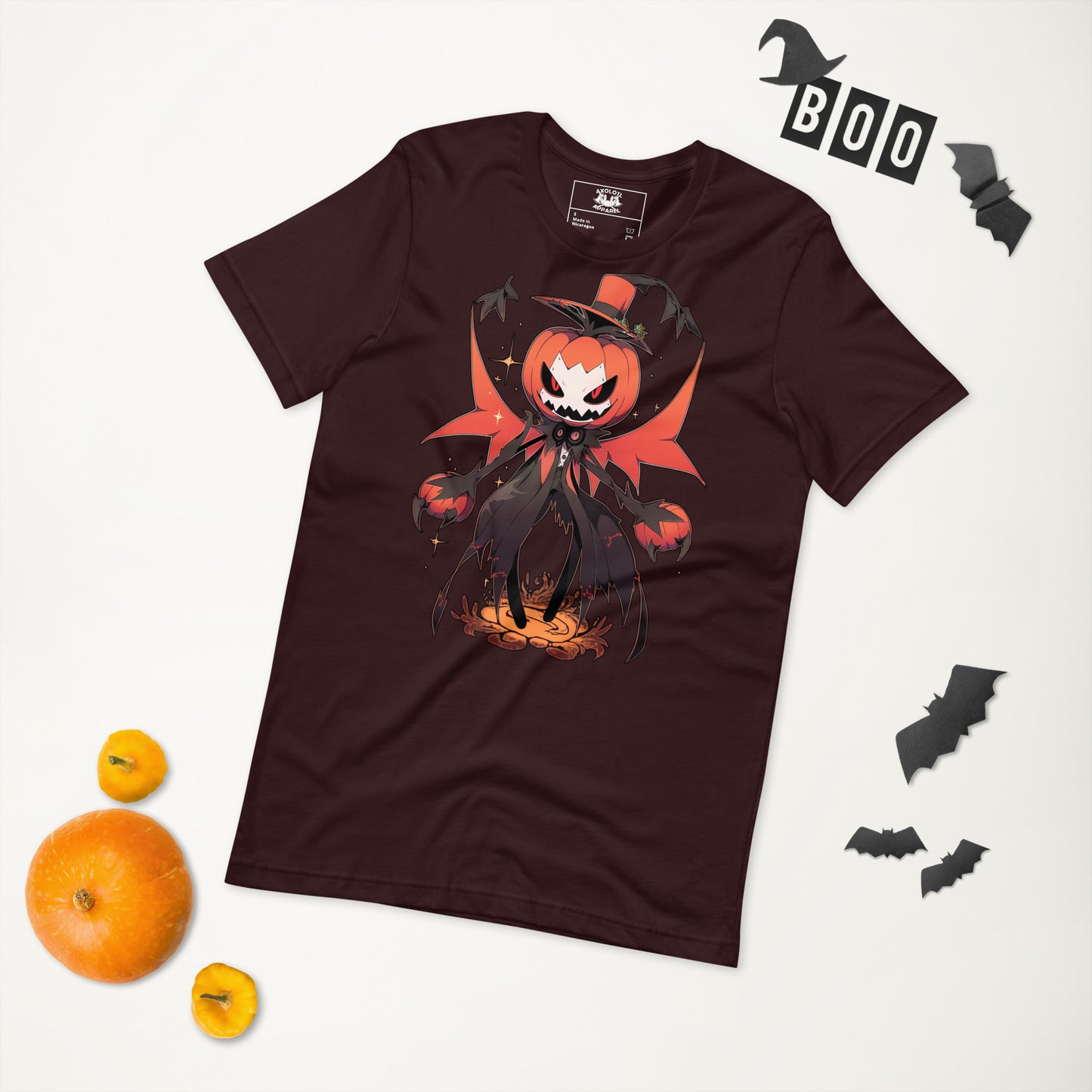 Pompkin_Short_Sleeve_Unisex_T-shirt_Oxblood_Flat