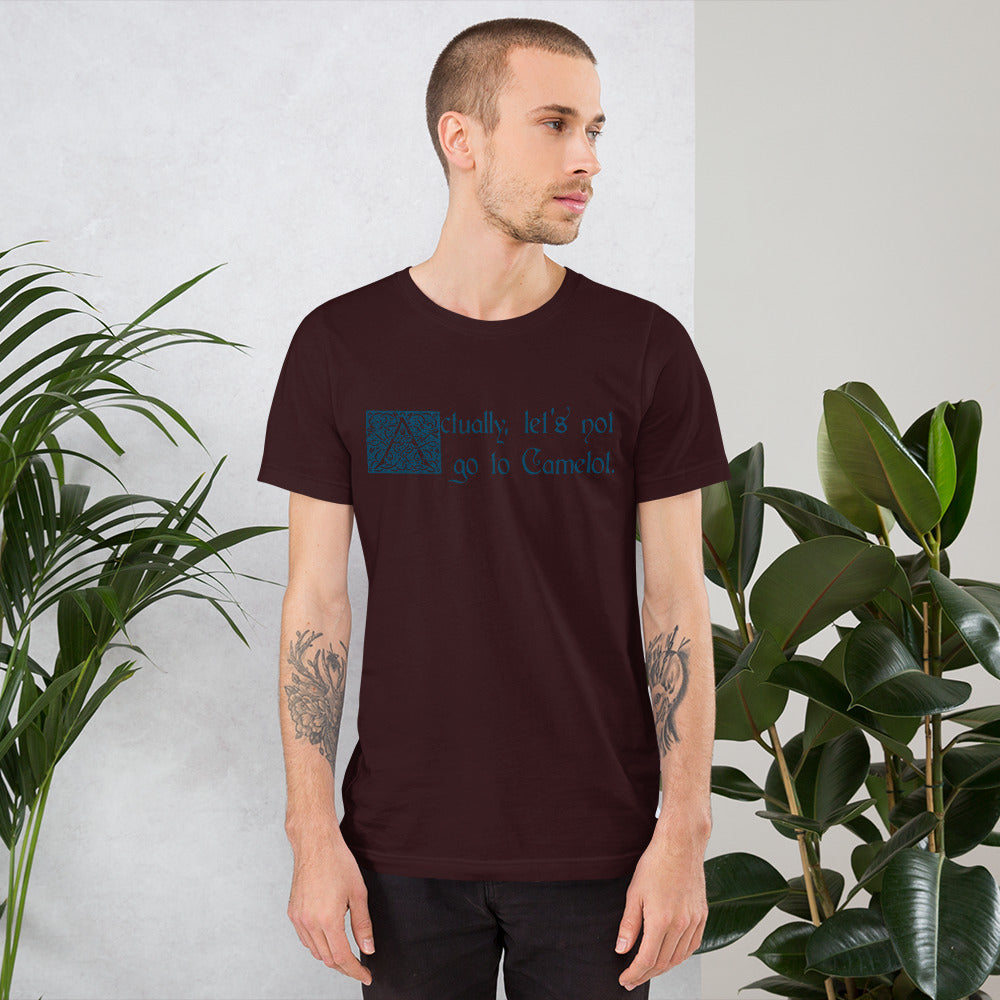 Let's Not Go To Camelot Short-sleeve Unisex T-Shirt Oxblood Mockup