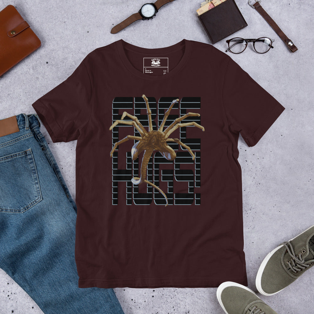 Free Hugs Short-sleeve Unisex T-shirt Oxblood Flat