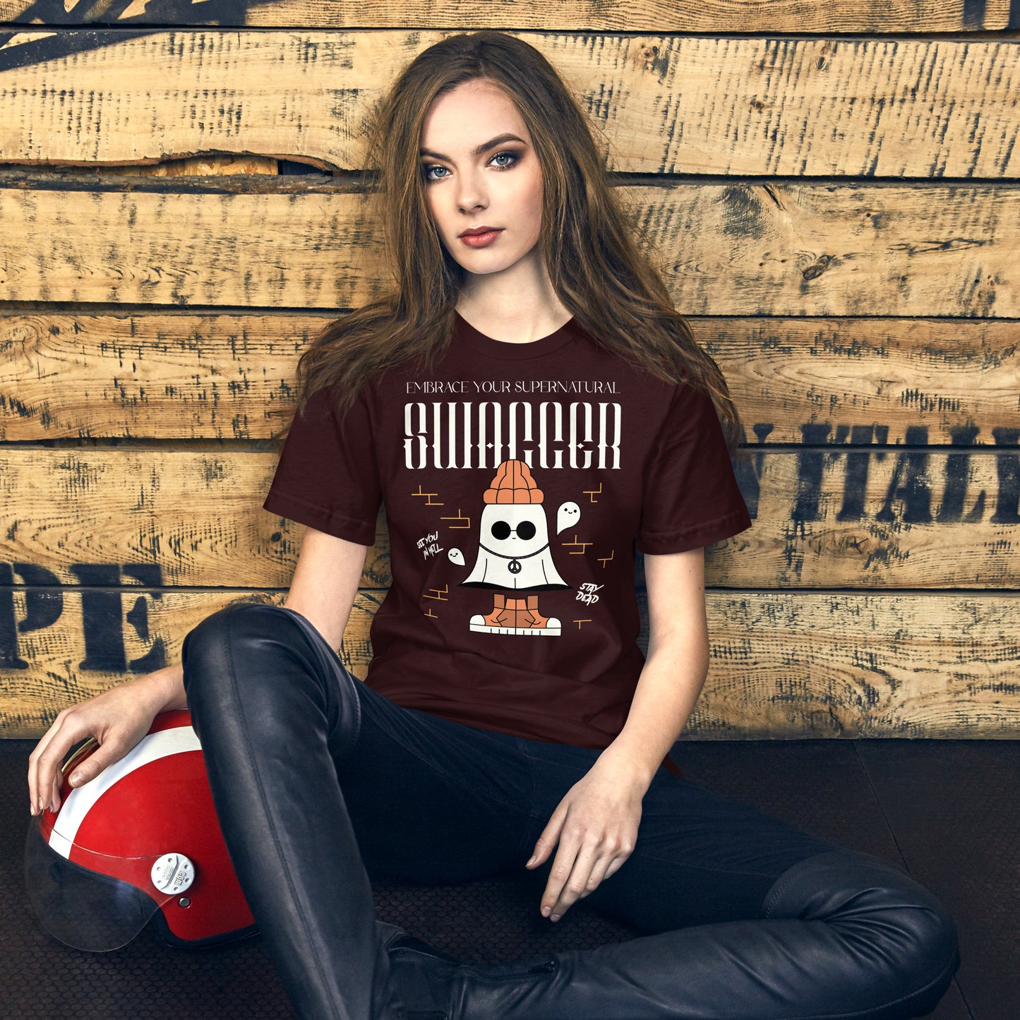 Embrace Your Supernatural Swagger Short-sleeve Unisex T-shirt Oxblood Mockup