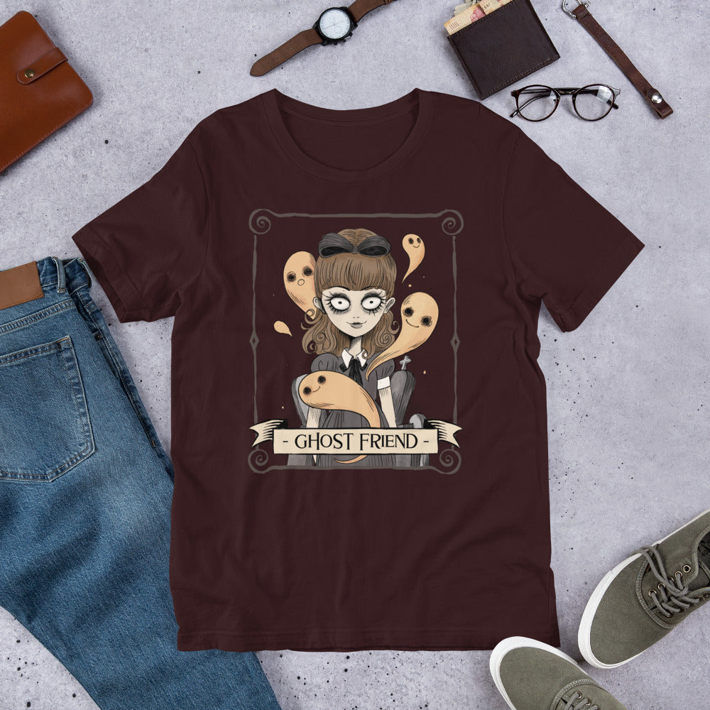 Ghost Friend Short-Sleeve Unisex T-shirt Oxblood Black