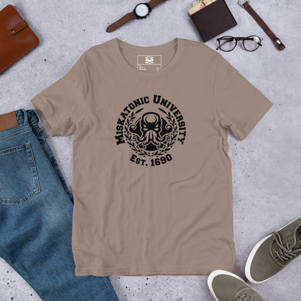 Miskatonic University Short-sleeve Unisex T-shirt Pebble Flat