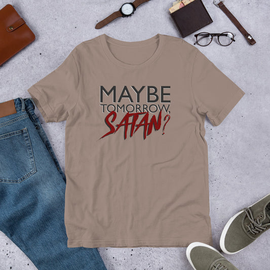 Tomorrow Satan Short-sleeve Unisex T-shirt Pebble Flat