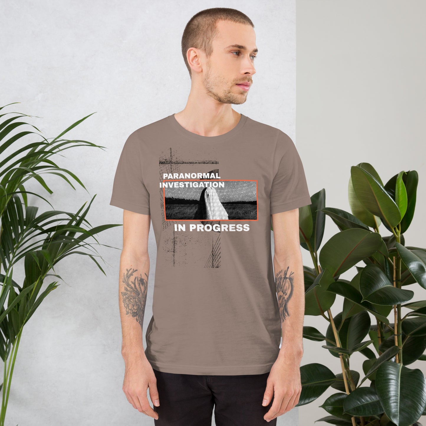 Paranormal Investigation In Progress Short-Sleeve Unisex T-Shirt Pebble Mockup