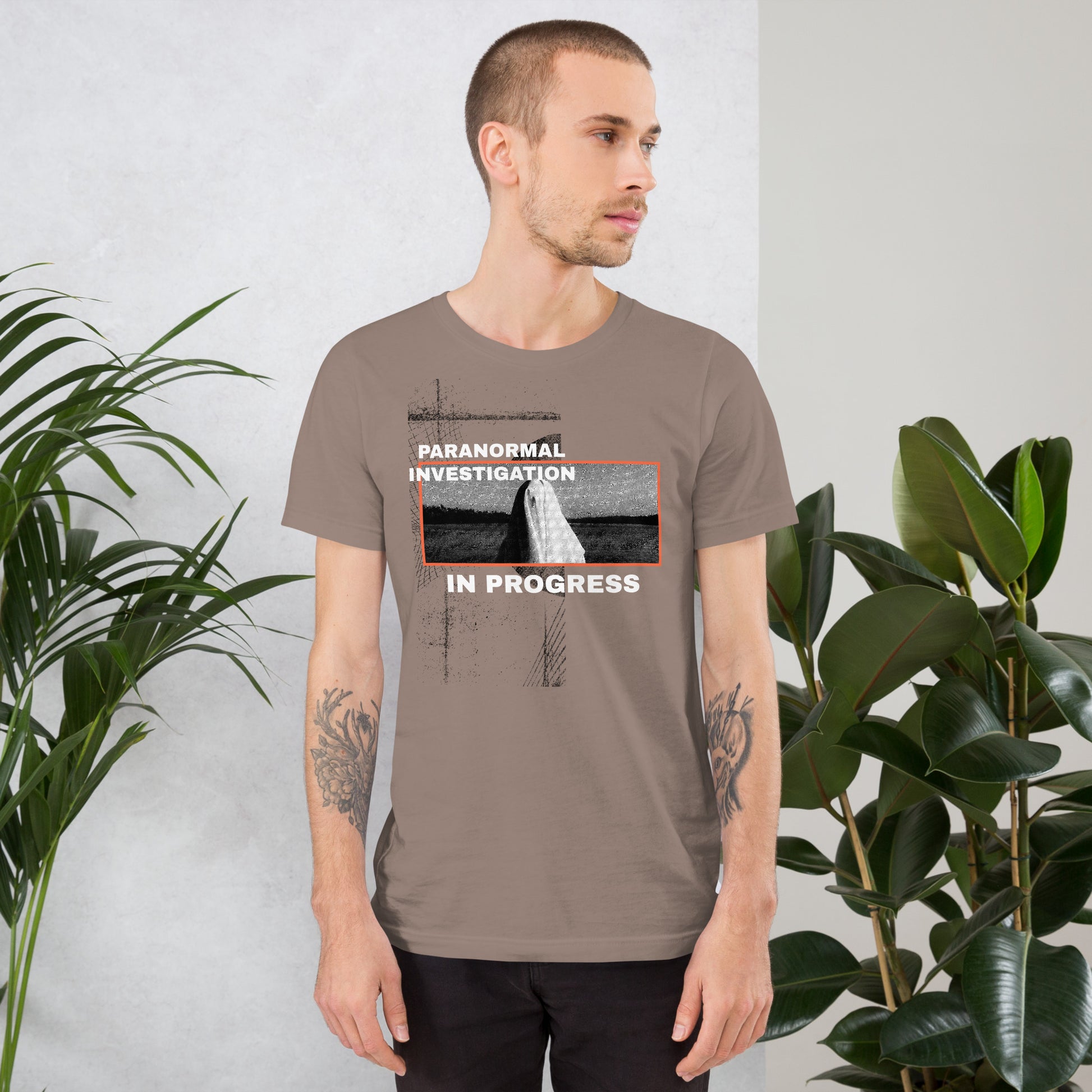 Paranormal Investigation In Progress Short-Sleeve Unisex T-Shirt Pebble Mockup